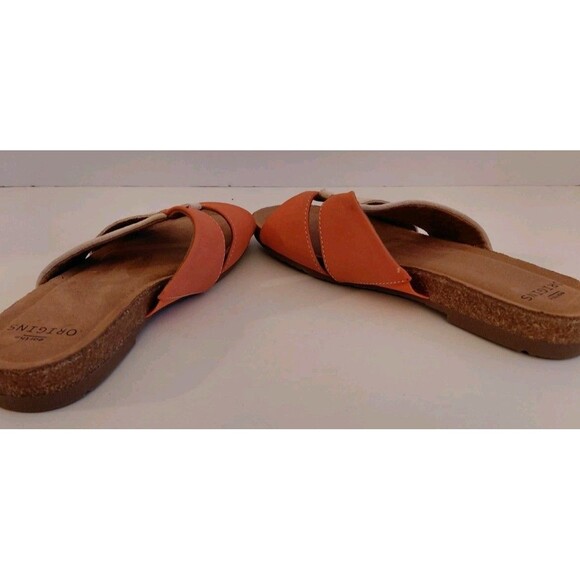 Earth Origins Size 7.5 Coral And Cream Slip On Flat Sandals - Picture 4 of 6